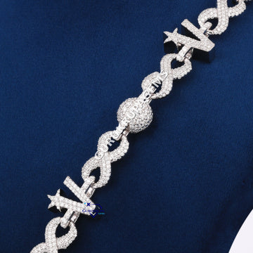 Unique Diamond Jewelry For Men Party Wear In 14KT White Gold Small Round Cut Diamond Gurukrupa-Gems