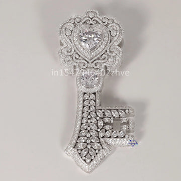 Unique Diamond Pendant Collection in 14 kt lab grown diamonds intricated with Cushion pear round and heart shape daimonds-Gurukrupa-Gems