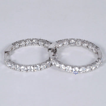 Unique diamond studded 14 kt white gold lab grown earring for women with vvs clarity diamonds-Gurukrupa-Gems