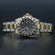Unique yet Stylish two tone hip hop diamond watch with moissanite diamonds with yellow and white color-Gurukrupa-Gems