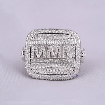 Unleash your jewelry game with our 14 kt white gold lab diamond hiphop ring with vvs clarity Gurukrupa-Gems