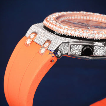 VVS clarity hip hop orange belt diamond watch Gurukrupa-Gems