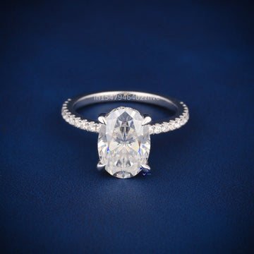 Valentine special oval proposal diamond ring for women Gurukrupa-Gems