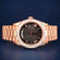 Iced Out Rose Plated Watch with Roman Chocolate Dial and Diamond Bezel for Men Jweldim Jewels