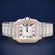 Two Tone Rose & Silver Fully Iced Out Diamond Watch with Roman Dial VVS Clarity Jweldim Jewels