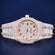 Luxury 41 mm rose and white arabic dials clone watch d vvs clarity Jweldim Jewels