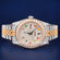 Most Popular Custom Full VVS Diamond 42mm Rainbow Arabic Numerals Dial Watch Two Tone Silver Yellow Color Plated Watch for Unisex Jweldim Jewels