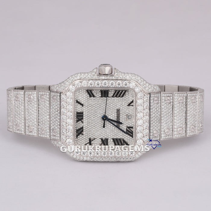 Regular roman dials fully iced out watches for sale