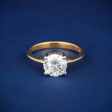 Wedding solitaire round 1.60ct diamond ring Gurukrupa-Gems