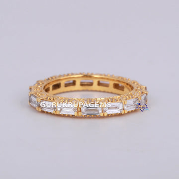 Womens baguette cut diamond band ring VVS clarity Gurukrupa-Gems