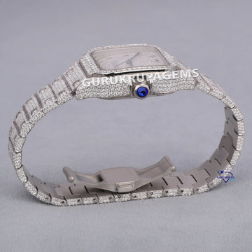 Womens hip hop diamond watch 41 mm custom logo acceptable Gurukrupa-Gems
