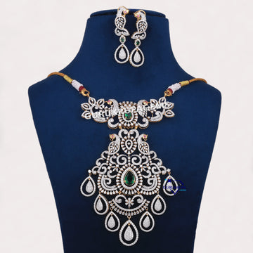 Womens wedding necklace with accented diamonds Gurukrupa-Gems