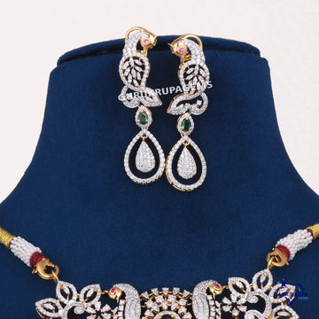 Womens wedding necklace with accented diamonds Gurukrupa-Gems