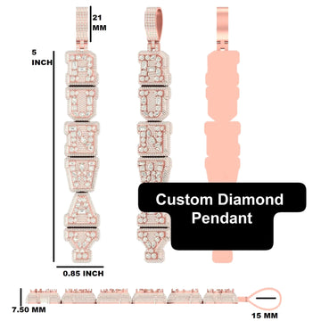 custom design diamond pendant in 14kt gold with round cut diamond (Copy) Gurukrupa-Gems