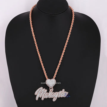 custom made diamond pendant unique 14kt gold chain luxury chain pendant for birthday gift round cur diamond pendant Gurukrupa-Gems