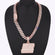 hand made lab round and baguette cut diamond custom chain pendant in 14kt rose gold Gurukrupa-Gems