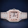 Rose and white stainless steel fully iced out diamond watch Jweldim Jewels